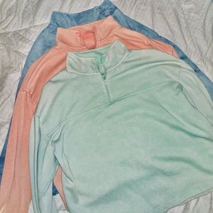 Set of 3 1/4 zip pullovers